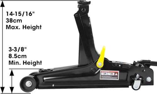 BIG RED Torin Hydraulic Trolley Floor Jack with Storage Case, 1.5 Ton Capacity, Black J906585
