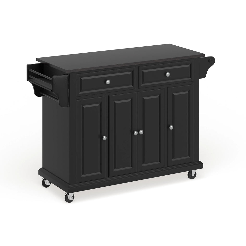 Crosley Furniture Crosley Black Wood Kitchen Cart/ Island with Solid Black Granite Top - 18"d x 51.5"w x 36"h