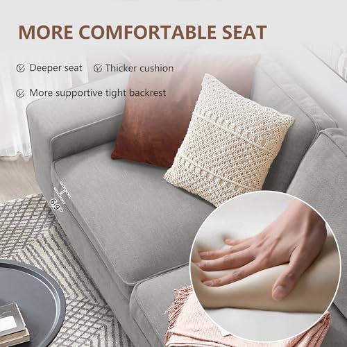 ASHOMELI 99" Convertible Sleeper Sofa Bed L Shaped with Storage Chaise, Gray Z77215