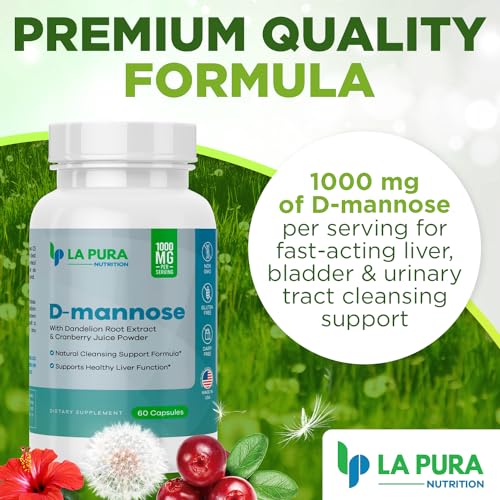 LaPura D-mannose 1000 mg with Cranberry & Hibiscus, 60 Capsules B61309