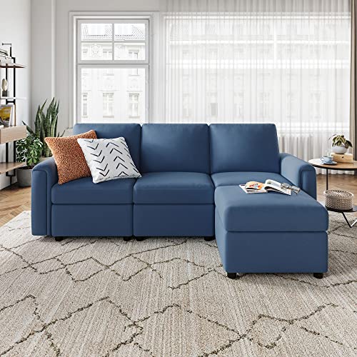 LINSY HOME Modular U Shaped Sectional Sofa with Storage, Blue M8981