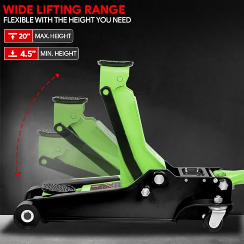 DNA MOTORING Floor Jack 3 Ton Low Profile Heavy Duty Hydraulic Car Jack, Black T11604