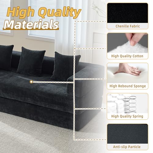 Corduroy Convertible Sleeper Sofa Bed with Pillow, Beige S401207