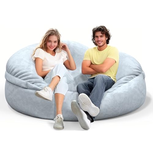 Bean Bag Chair for Adults 3FT, Soft Removable Cover, Light Gray M535251
