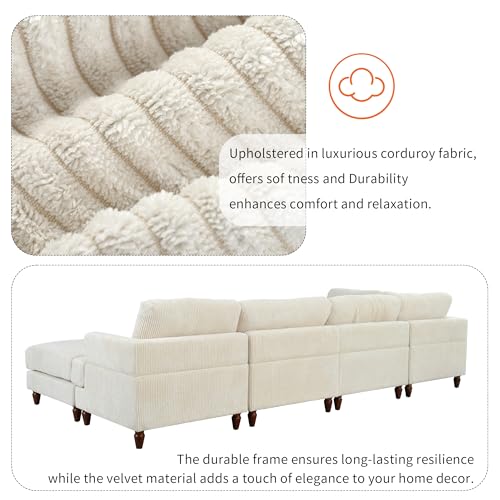 Oversized Modular Sectional Sofa with Movable Ottoman E909