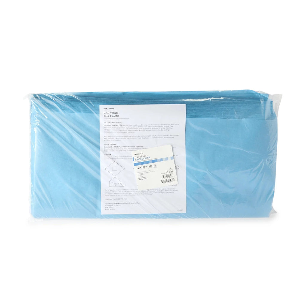 McKesson Sterilization Wrap Single Layer Blue 24 x 24" 100 Ct