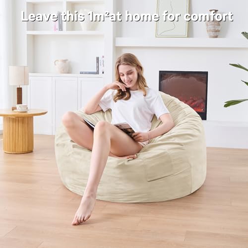 Giant Bean Bag Chair for Adults Convertible Bed with Microfiber Cover Charcoal G62613