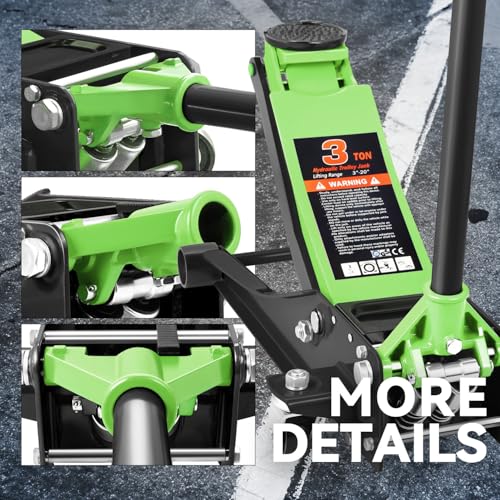 Auto Dynasty 4 Ton Low Profile Floor Jack, Heavy Duty Steel Hydraulic, Yellow B7990