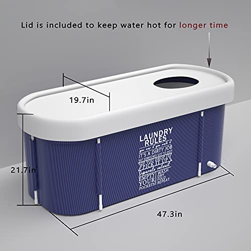 Portable Foldable Bathtub for Adult, Large Family Soaking Tub, Blue R42079