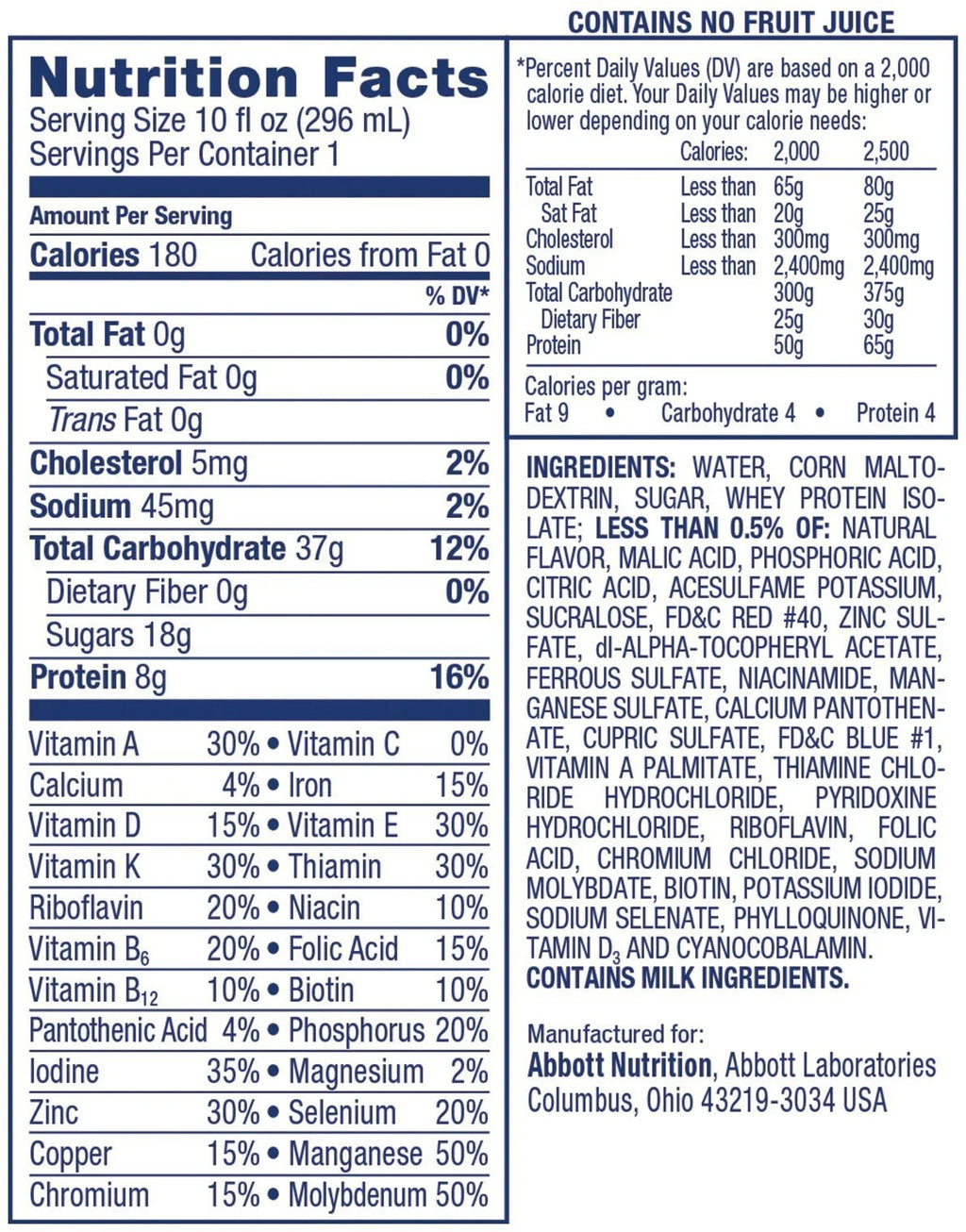Ensure Clear Nutrition Drink Bottles Blueberry Pomegranate 10 oz 4 pk I959421