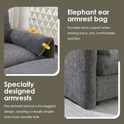 Oversized Modular Sectional Sofa with Movable Ottoman E909