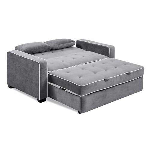 Serta Ainsley Convertible Sleeper Sofa Queen Size Navy Velvet V951
