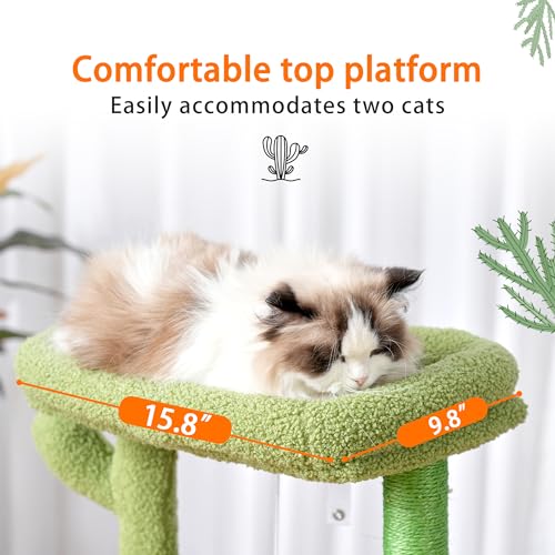 Heybly Cat Tree 39.4 Inches Tower Condo with Scratching Post for Indoor Cats F1156