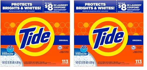Tide Powder Laundry Detergent Original, 143 Ounce (Packaging May Vary) (Pack of 2)