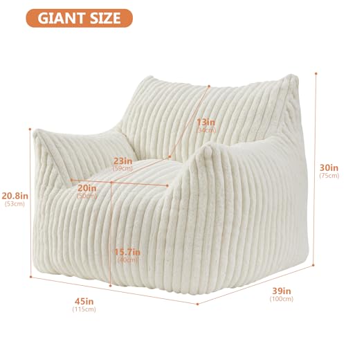 Giant Bean Bag Chair with Filling and Armrests for Adults Teens P241564