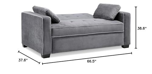 Serta Ainsley Convertible Sleeper Sofa Queen Size Navy Velvet V951
