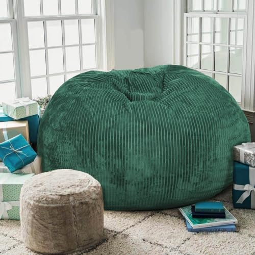Faux Fur Bean Bag Chair for Adults with Filling, Blue J1419