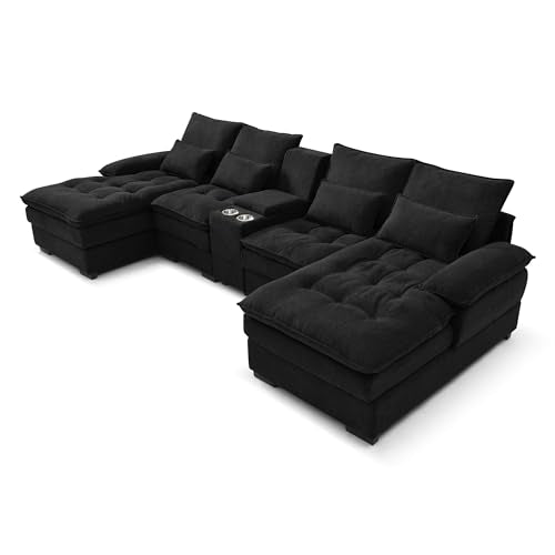 Oversized Modular Sectional Sofa with Movable Ottoman E909